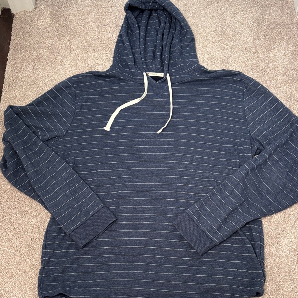 Marine Layer Navy Striped Hoodie